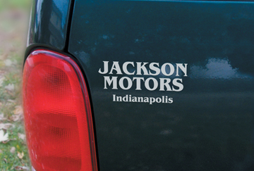Car Dealer Decal shown on vehicle