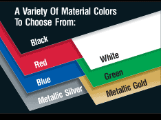 Material Colors Available for Car Dealer Decals