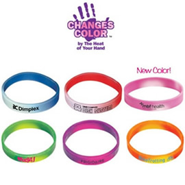 Mood Bracelets change color with the heat of your hand!