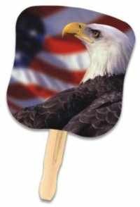 Bald Eagle with Flag Hand Fan