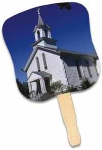 White Church Hand Fan