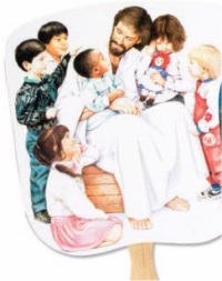 Christ with Children Handheld Fan