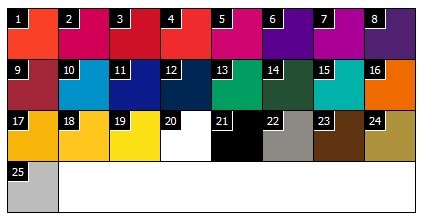 Standard Color Chart for Bike Bottles