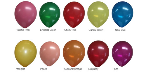 11" Decorator Balloon Colors