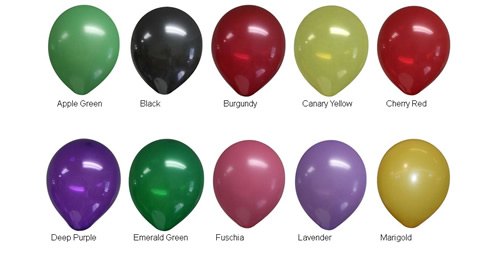 9" Decorator Balloon Colors