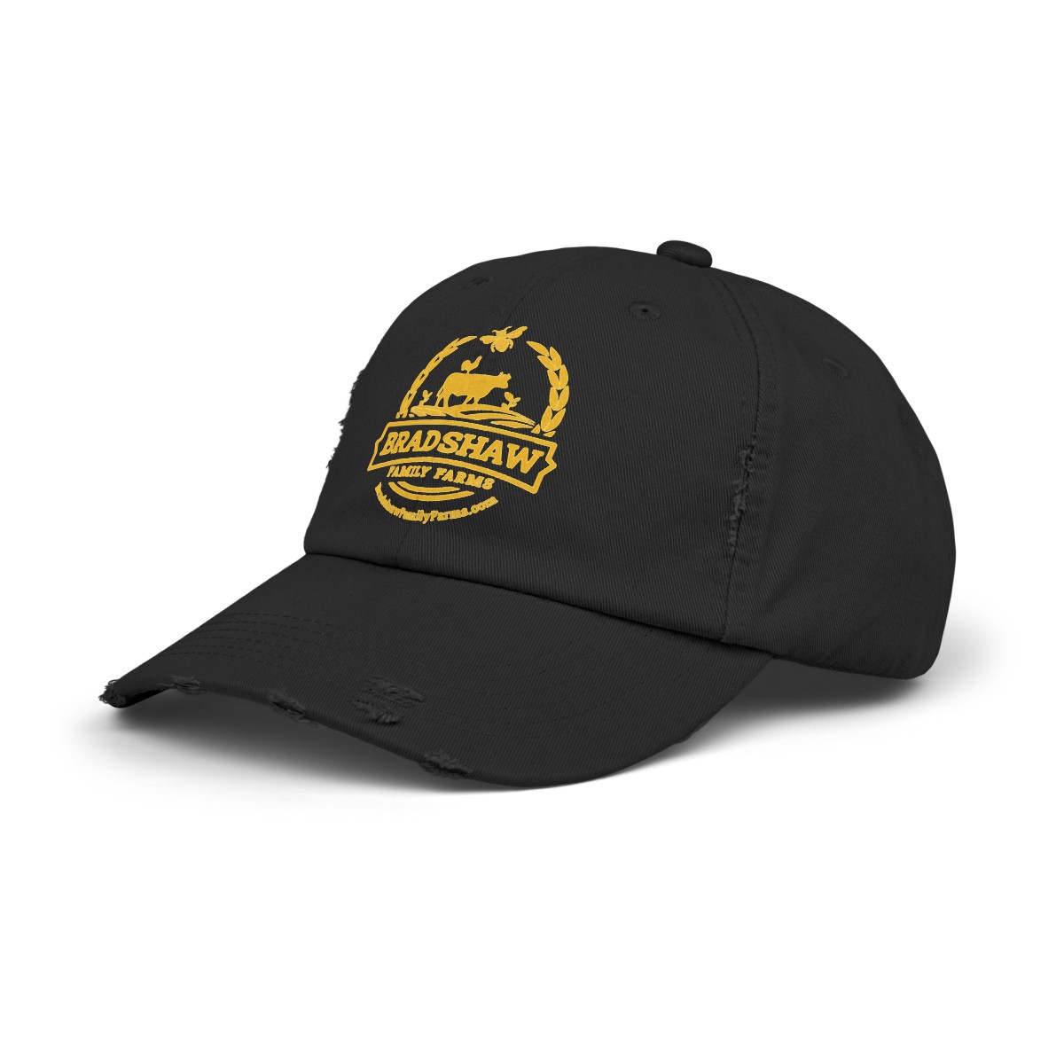 Bradshaw family farms logo on hat