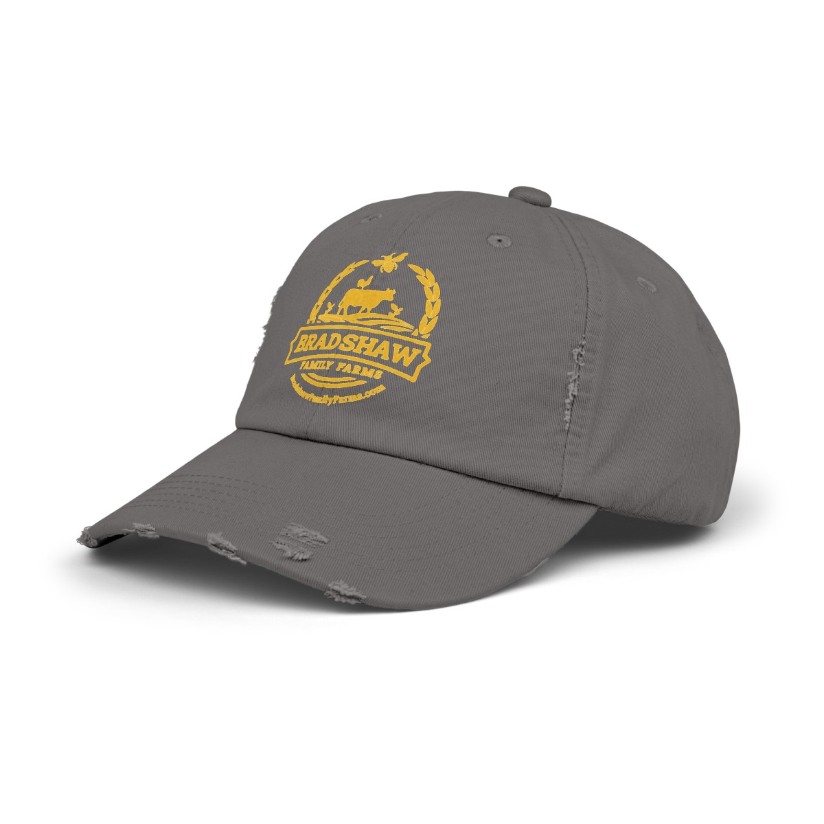 Bradshaw family farms logo on hat