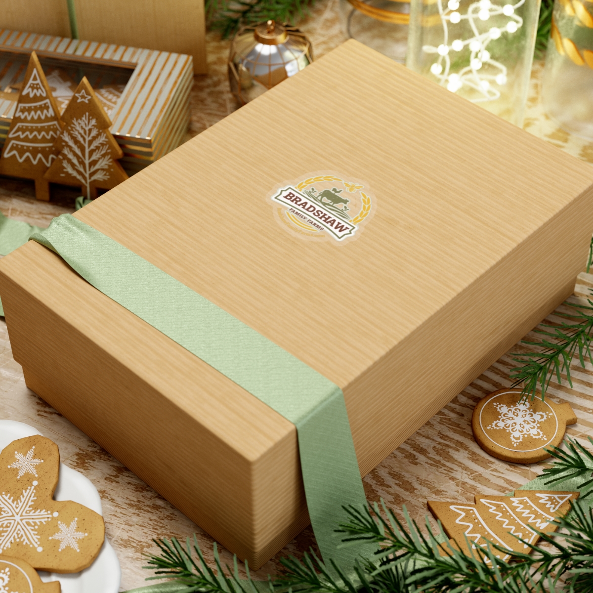 Promotional decal on box