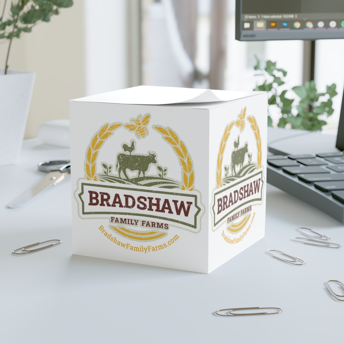 Promotional sticky notes for Farm in Asheville